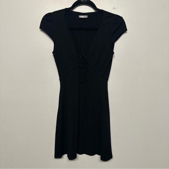 Reformation Jeans Margie Ribbed Mini Dress Black Small - Picture 3 of 7